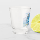 Blue Floral Shotglass Wedding Favor Shot Glas (Links)