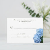 Blue Floral Simple RSVP Hydrangea White Réponse (Debout devant)