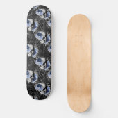 Blue Floral Skull Series Design 1 Skateboard (Voorkant)