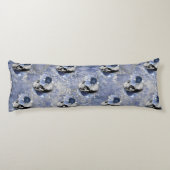 Blue Floral Skull Series Design 2 Lichaamskussen (Achterkant)