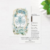 Blue Floral Spain Funeral Prayer Visitekaartje (Bureau)