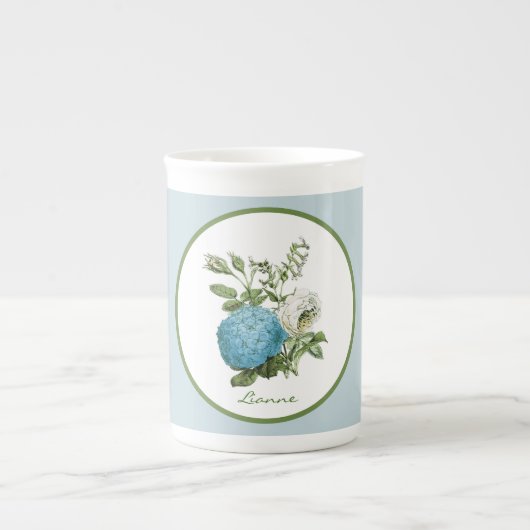 Blue Floral Specialized Bone China Mok (Voorkant)