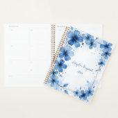 Blue Floral Spiral-bound Abstract Spring Botanical (Devant avec enveloppe)