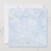 Blue Floral Square repesal Dinner Invitation Kaart (Achterkant)