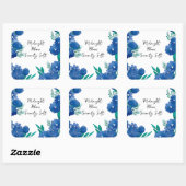 Blue Floral Square Sticker (Vel)