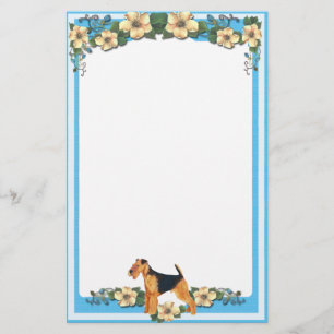 Blue Floral Stationery niet-bekleed Airedale Briefpapier