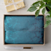 Blue Floral Succulent Print Pattern Metallic Tissuepapier (Geschenk)