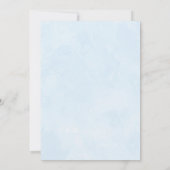 Blue Floral Teddy Bear Baby shower Kaart (Achterkant)