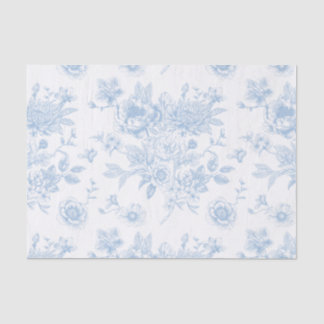 Blue Floral Toile Tissuepapier