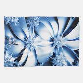 Blue Floral Vacances Noël Cuisine Serviette (Horizontal)