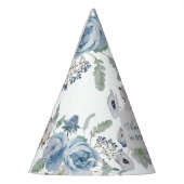 Blue Floral verjaardagsfeestje Pet Feesthoedjes (Links)