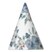 Blue Floral verjaardagsfeestje Pet Feesthoedjes (Rechts)