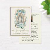 Blue Floral Virgin Mary Funeral Prayer Kaart (Bureau)