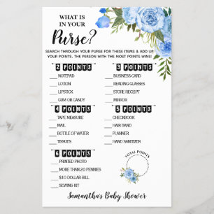 Blue Floral Wat is er in je Kaart met Baby shower 