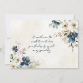 Blue Floral Wedding Bridesmaid Proposal Card Kaart (Achterkant)