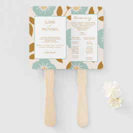 Blue Floral Wedding Handwaaier