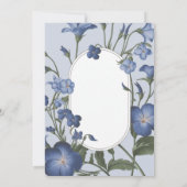Blue Floral Wedding Invitation Kaart (Achterkant)