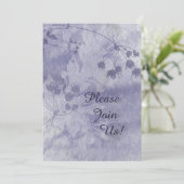 Blue Floral Wedding Invitation Kaart (Staand voorkant)