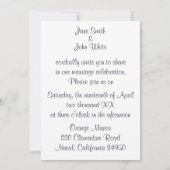 Blue Floral Wedding Invitation Kaart (Achterkant)