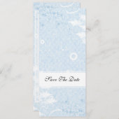 Blue Floral Wedding Invitation Kaart (Voorkant / Achterkant)