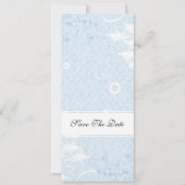 Blue Floral Wedding Invitation Kaart (Voorkant)