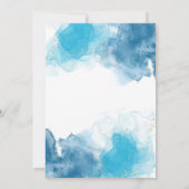 Blue Floral Wedding Invitation Kaart (Achterkant)