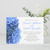Blue Floral Wedding Invitations Kaart (Staand voorkant)