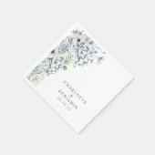 Blue Floral Wedding Napkin Servet (Hoek)
