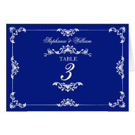 Blue Floral Wedding Table Number