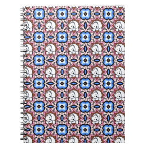 Blue Floral Westie Notitieboek