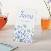 Blue Floral Wildflower Vrijgezellenfeest Favor Reclamebord Met Voetstuk (Insitu)