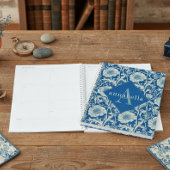 Blue Floral William Morris Elegant Monogram