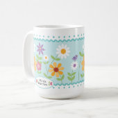 Blue Floral World's Best Mom Moederdag Koffiemok (Voorkant links)