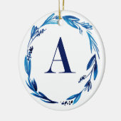 Blue Floral Wreath A Keramisch Ornament (Links)