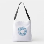Blue Floral Wreath Bridesmaid Canvas tas (Achterkant)