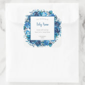 Blue Floral Wreath cadeau boekenplaat sticker (Tas)