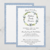 Blue Floral Wreath Family Reunion Invitation (Devant / Derrière)