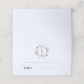 Blue floral wreath gold cross boy baptism (Buitenkant ongevouwen)