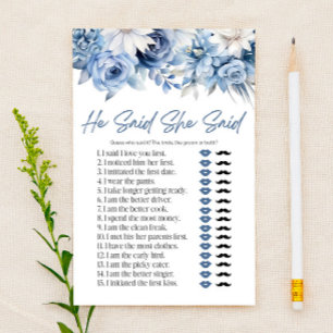 Blue Floral zei dat ze Vrijgezellenfeest spel zei Briefpapier