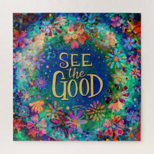 Blue Floral  Zie de goede inspiratie Plezier Legpuzzel