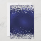 Blue florals silver 25th wedding anniversary kaart (Achterkant)