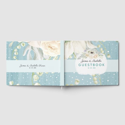 Blue Florals Wedding Guestbook Gastenboek (Volledig)