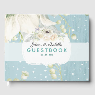 Blue Florals Wedding Guestbook Gastenboek