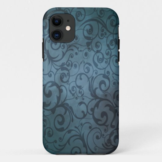 Blue Flourish Case-Mate iPhone Case (Achterkant)