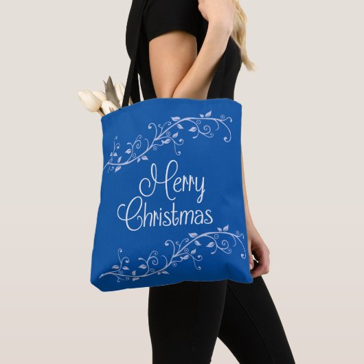 Blue Flourish Merry Canvas tas (Dichtbij)
