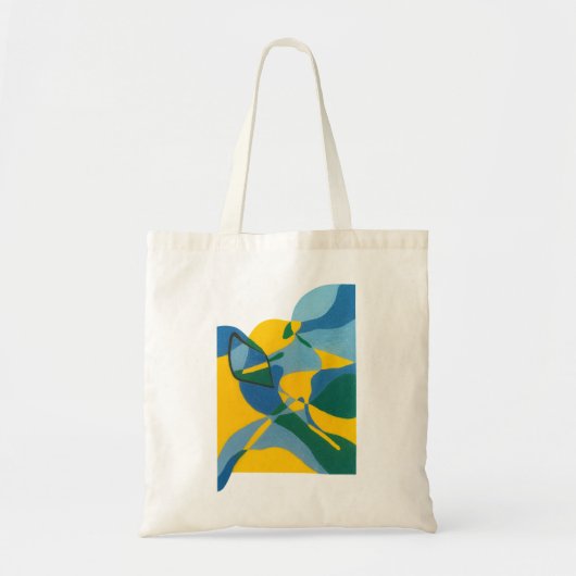 Blue Flow Abstract Tas – Minimal Artistic Bag (Voorkant)