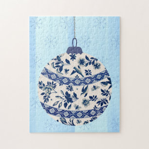 Blue Flow Blue Christmas Ornament Puzzel