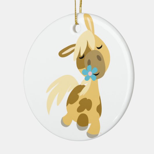 Blue Flower and Cute Cartoon Pony Ornament (Links)