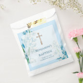 Blue Flower Baptism Favor Bag Bedankzakje (Gezegeld)