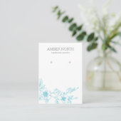 Blue Flower Blossom Earring Display Card Visitekaartje (Staand voorkant)